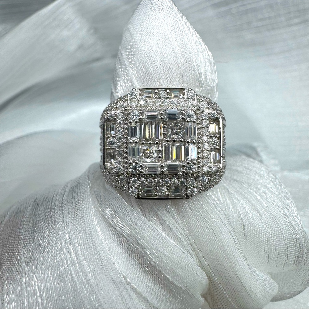Elegant Silver Multi-Stone Cocktail Ring in White